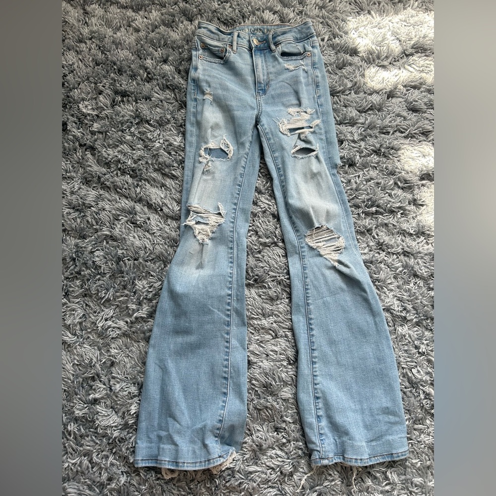 American Eagle Ripped Flare Jeans